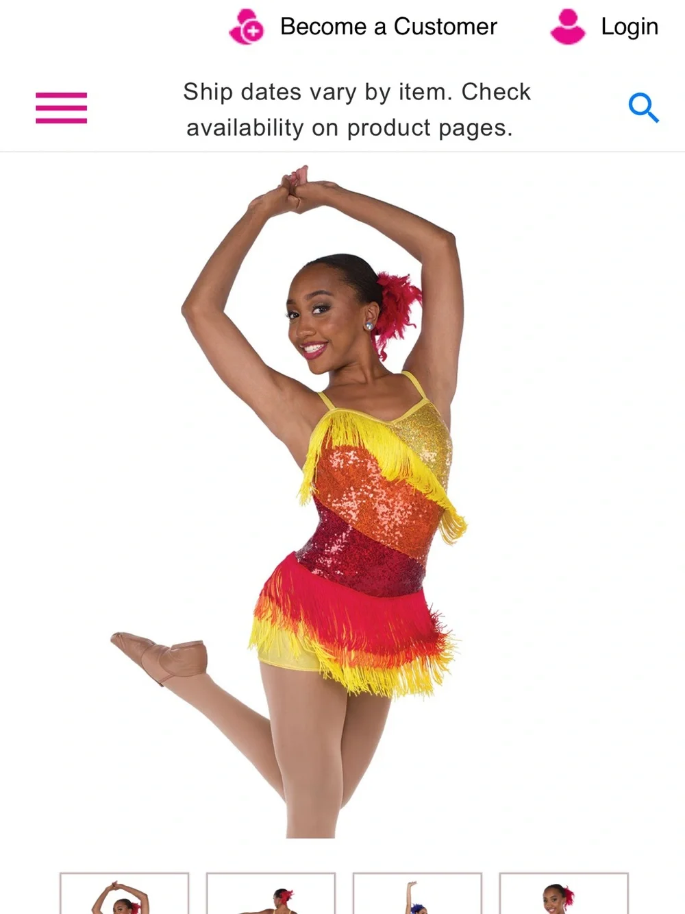 A Wish Come True brand Dance Costume “Burnitup” - Red, Orange, and Yellow